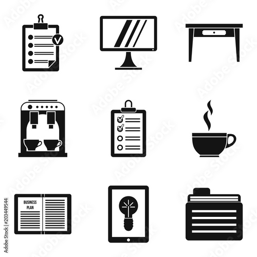 Premise icons set. Simple set of 9 premise vector icons for web isolated on white background