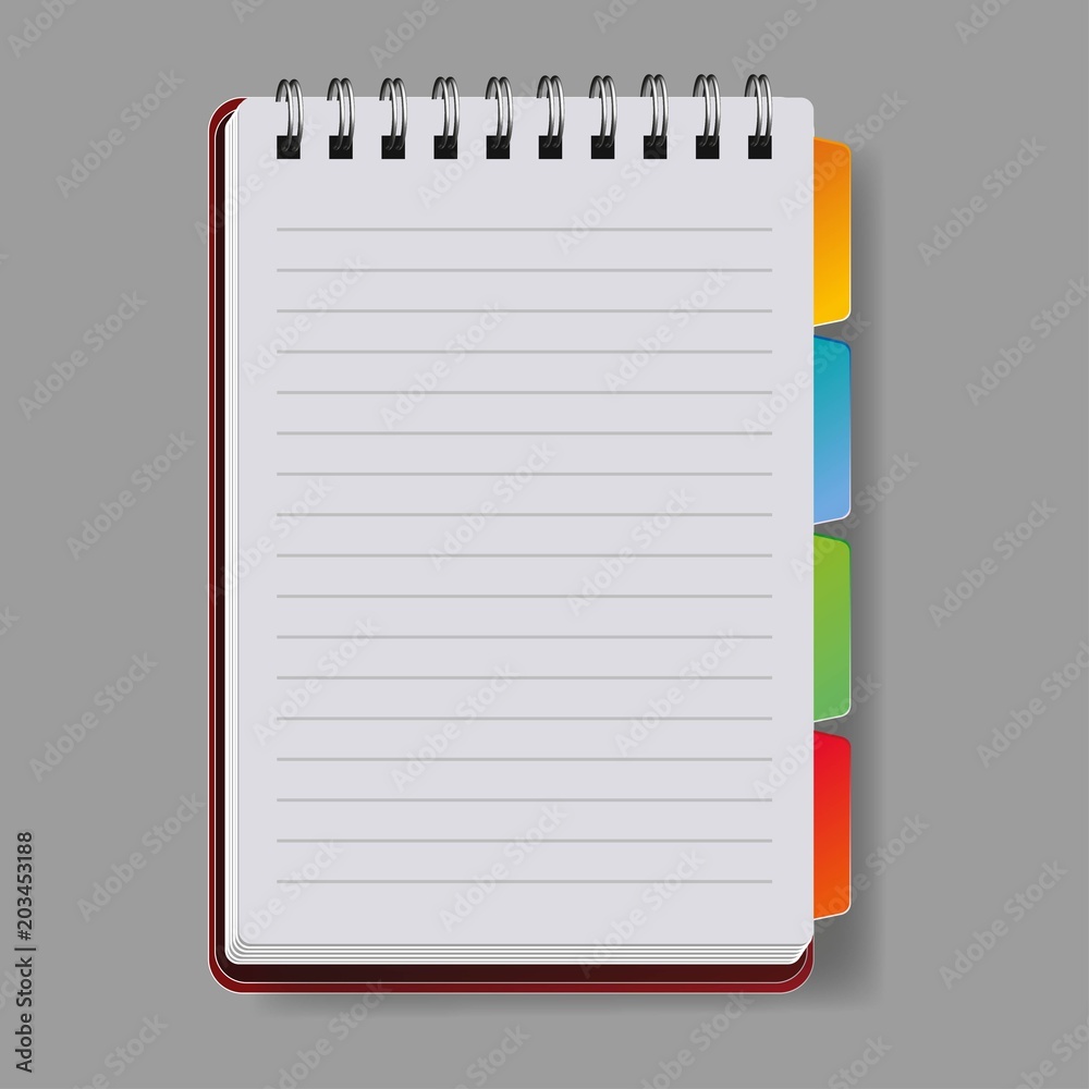 Realistic notebook, vector. Realistic notebook, vector.