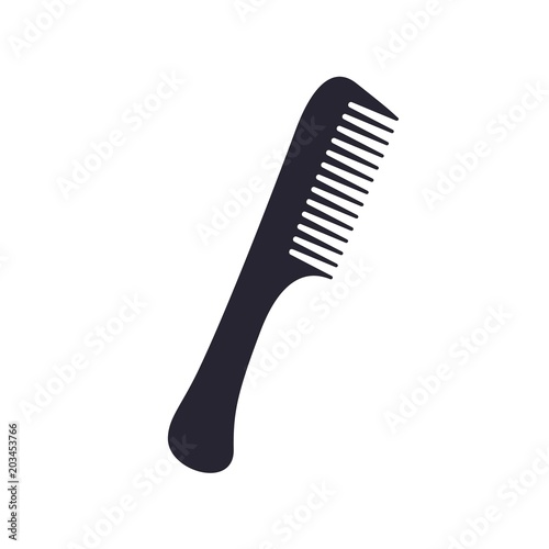 Vector illustration. Silhouette comb , barber comb, black plastic comb