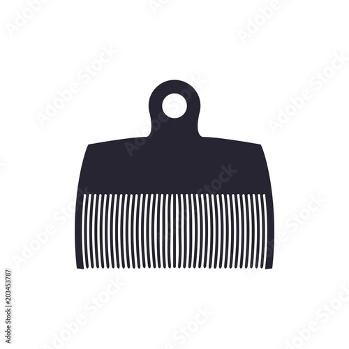 Vector illustration. Silhouette comb , barber comb, black plastic comb