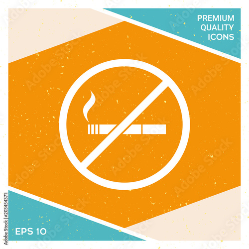 No smoking, smoking ban icon. Cigarette - prohibiting sign