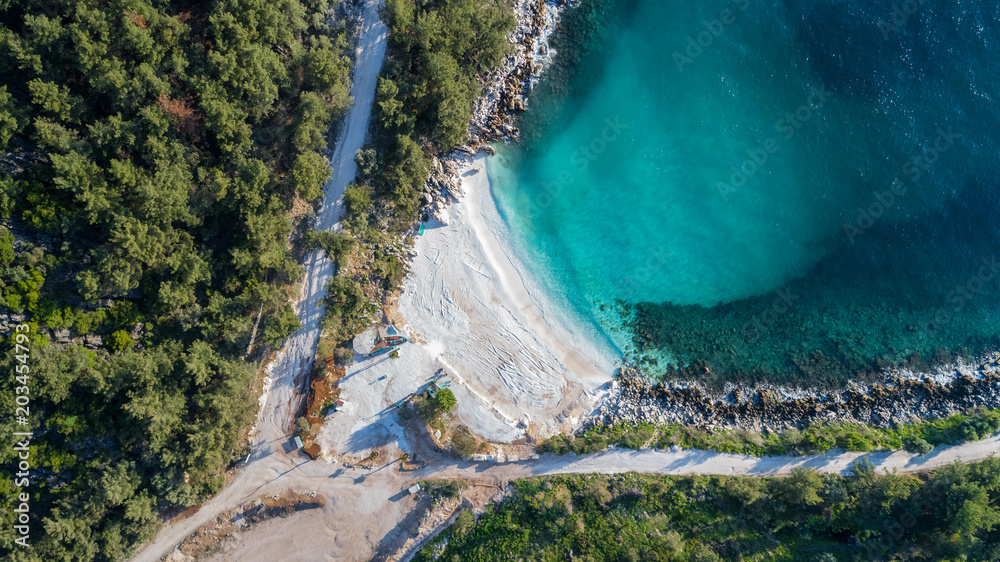 Marble beach (Saliara beach). Thassos island, Greece Stock Photo | Adobe  Stock