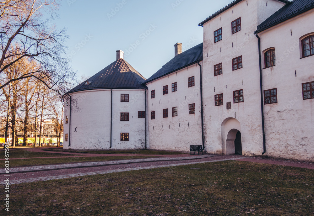 Finland Turku, The Castel Turku from the 13th century on a spring evening