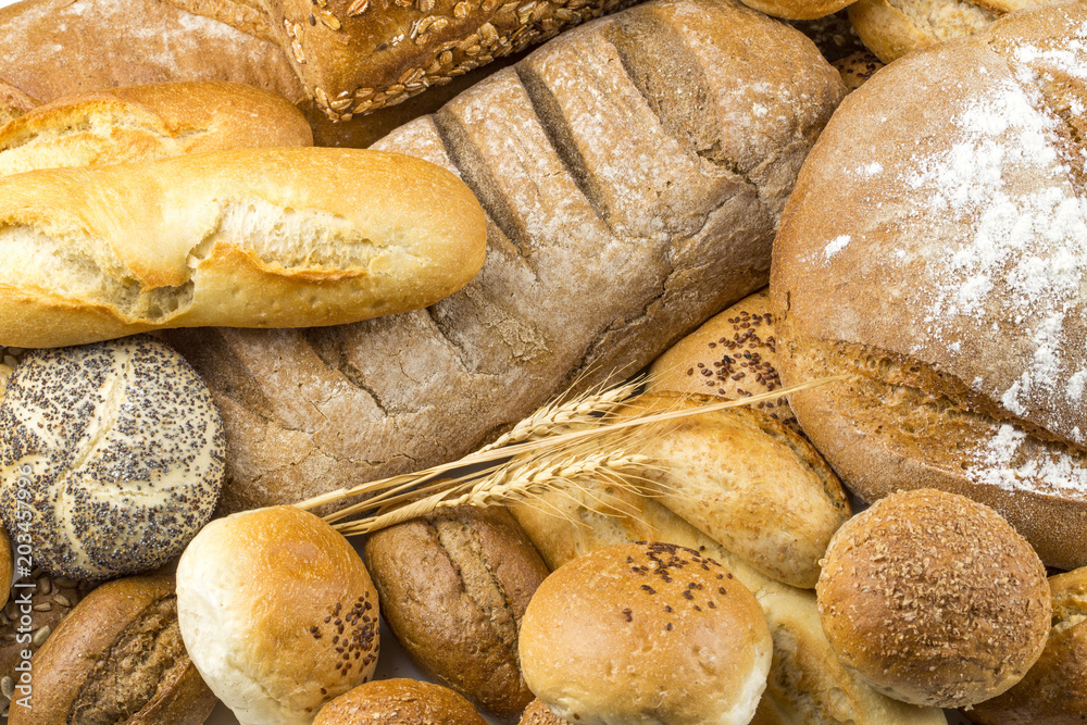 Variety of fresh tasty bread
