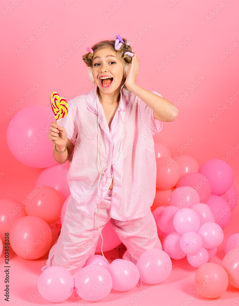 Adorable little girl with lollipop Adorable little girl with lollipop