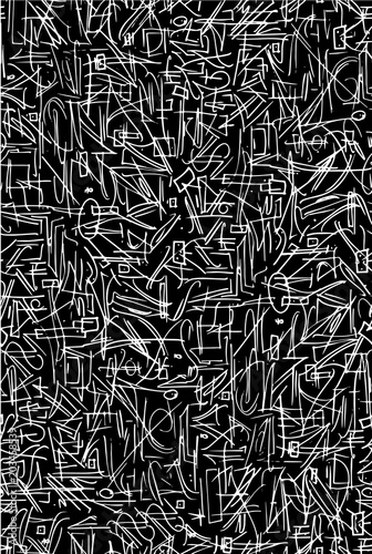  Abstract pattern of white ink on black background