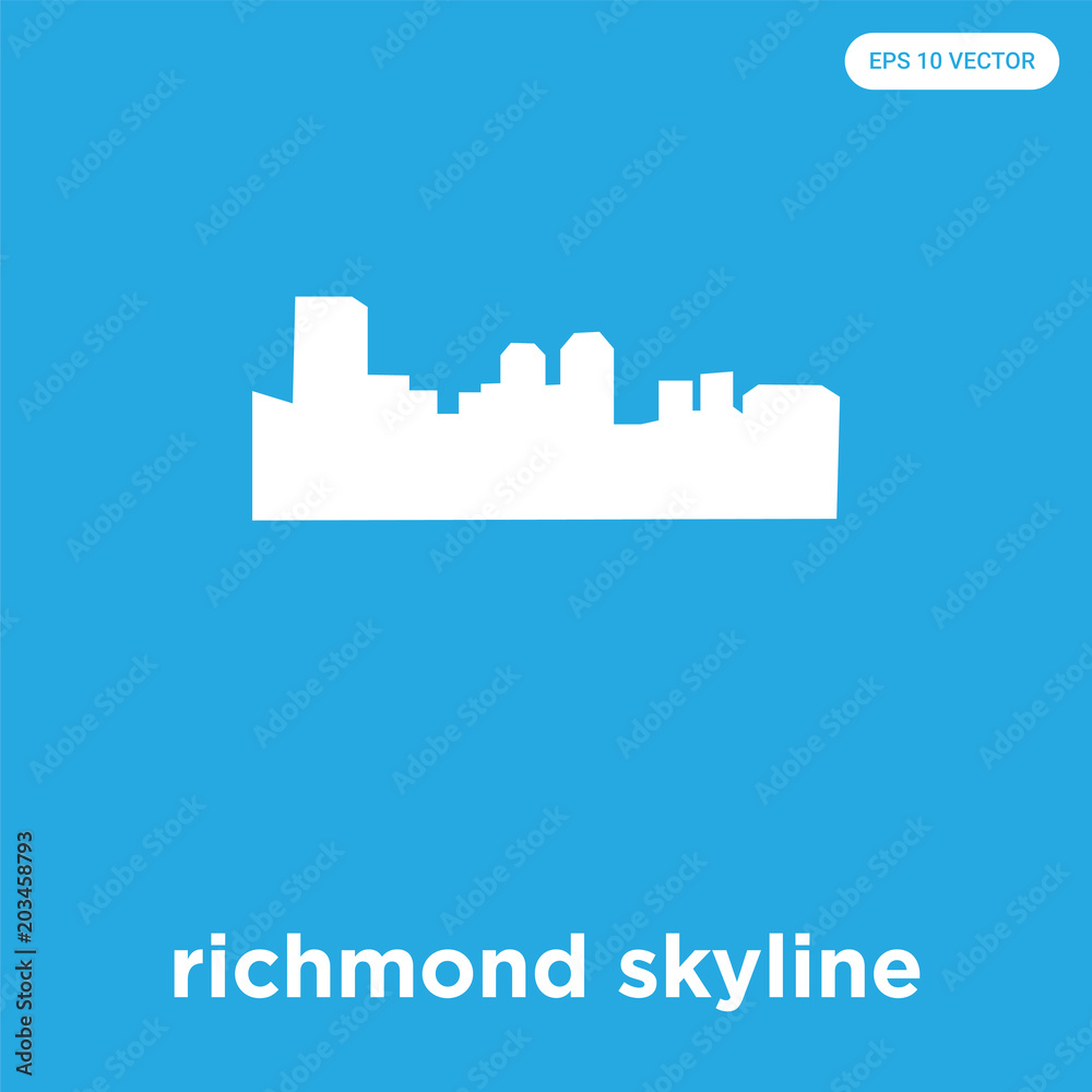 richmond skyline icon isolated on blue background