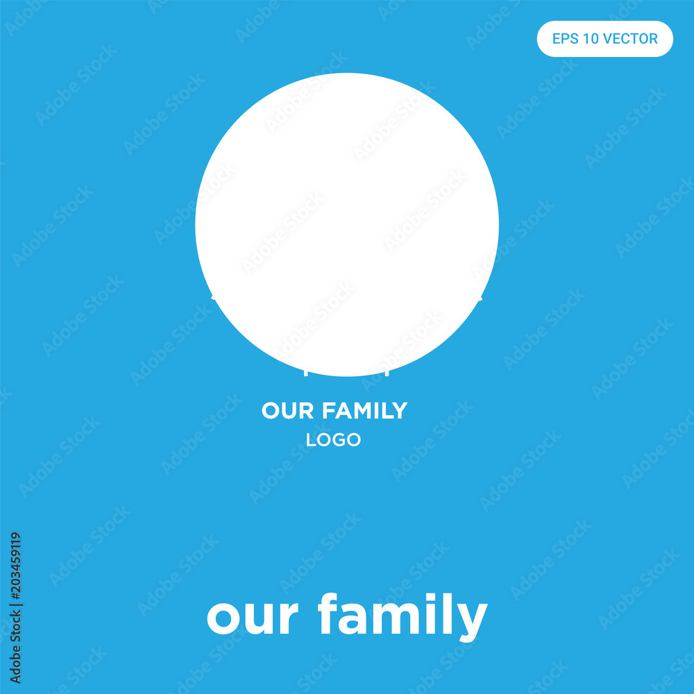 our family icon isolated on blue background our family icon isolated on blue background