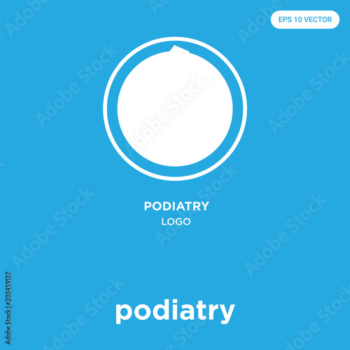 podiatry icon isolated on blue background