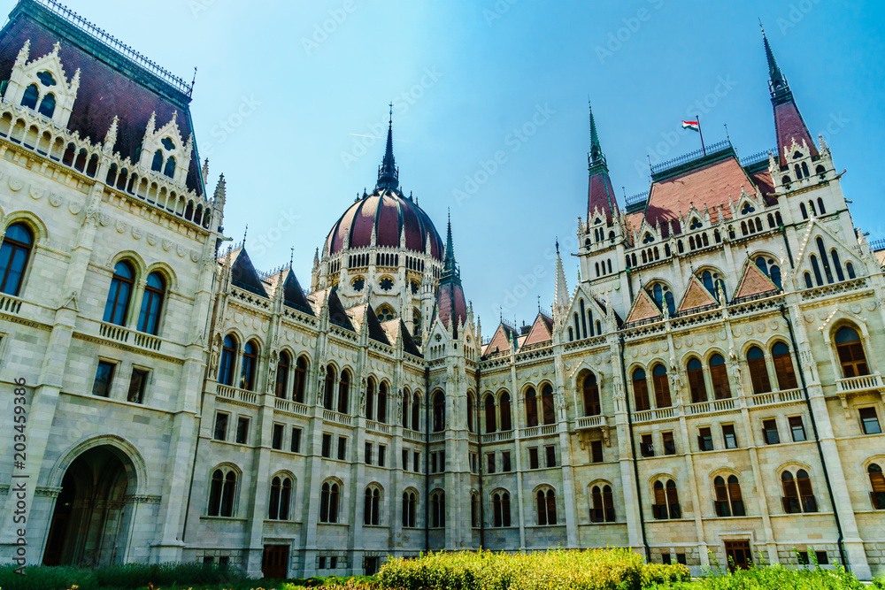 View on historical parliament in Budapest - Hungary