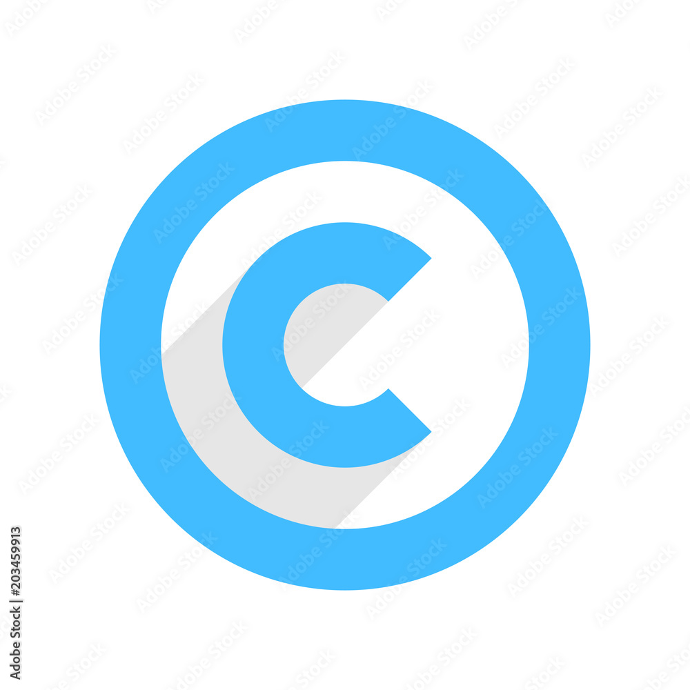 Copyright symbol or copyright sign in flat style Copyright symbol or copyright sign in flat style