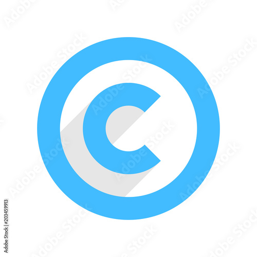 Copyright symbol or copyright sign in flat style