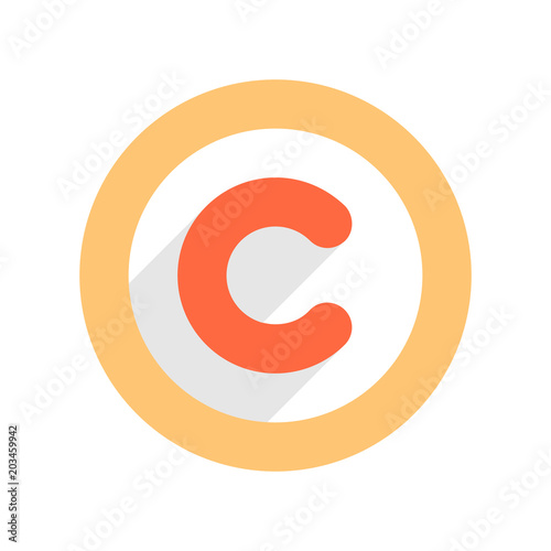 Copyright symbol or copyright sign in flat style