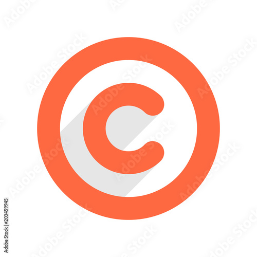 Copyright symbol or copyright sign in flat style