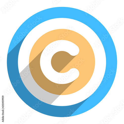 Copyright symbol or copyright sign in flat style