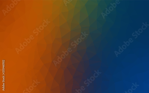 Dark Blue, Yellow vector polygon abstract layout.