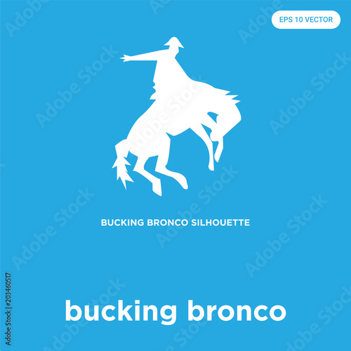 bucking bronco icon isolated on blue background