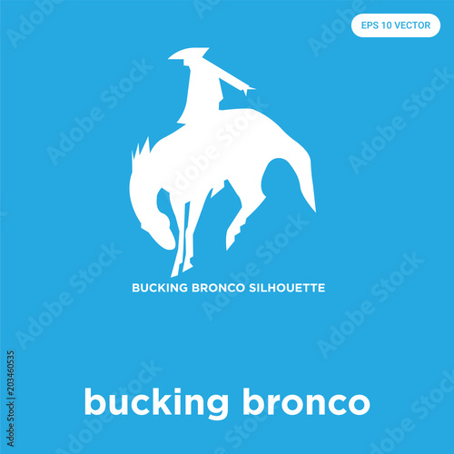 bucking bronco icon isolated on blue background