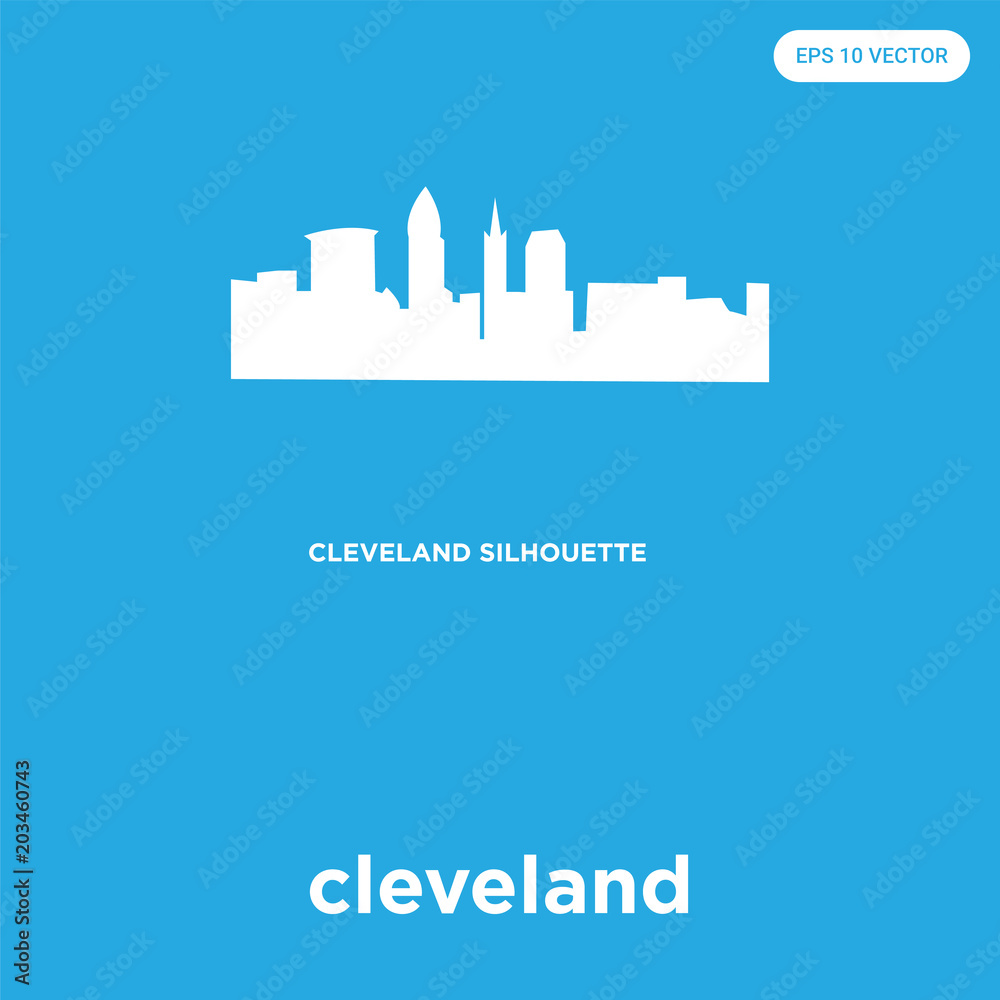 cleveland icon isolated on blue background