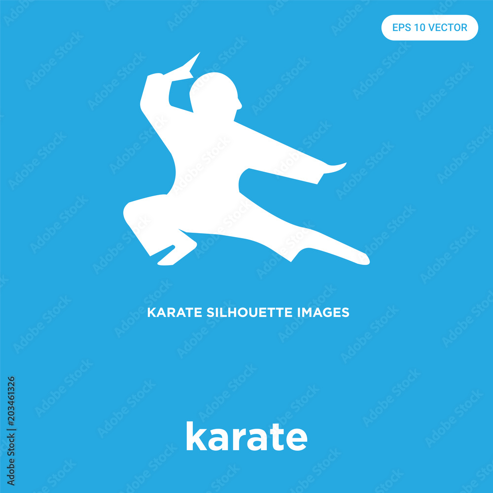 karate icon isolated on blue background