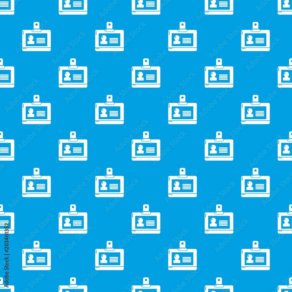 Badge office pattern vector seamless blue repeat for any use