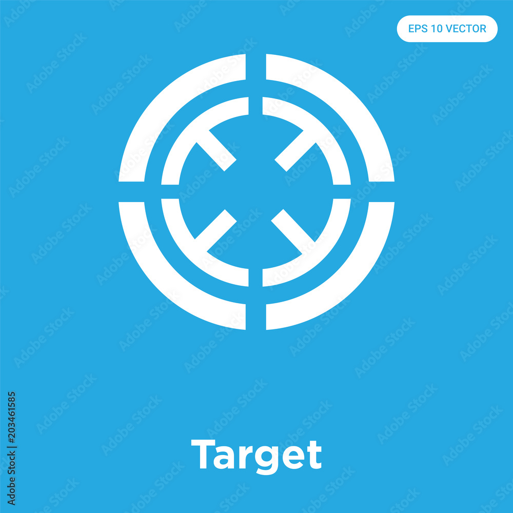 Target icon isolated on blue background Target icon isolated on blue background