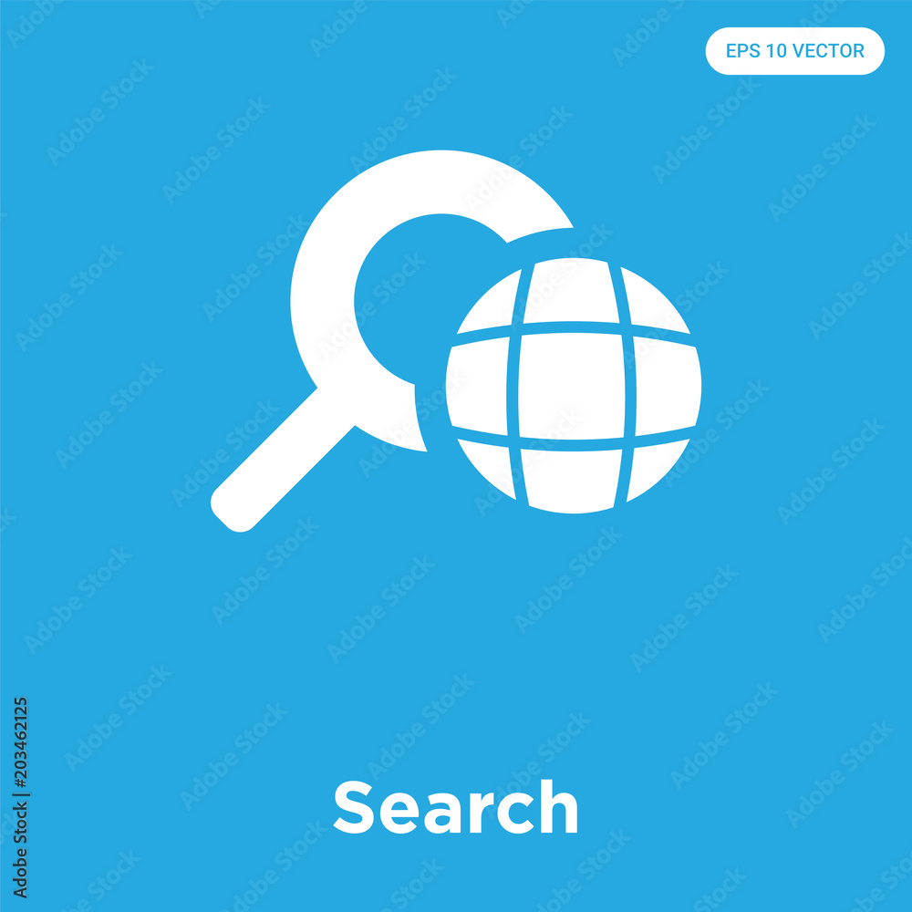 Search icon isolated on blue background Search icon isolated on blue background