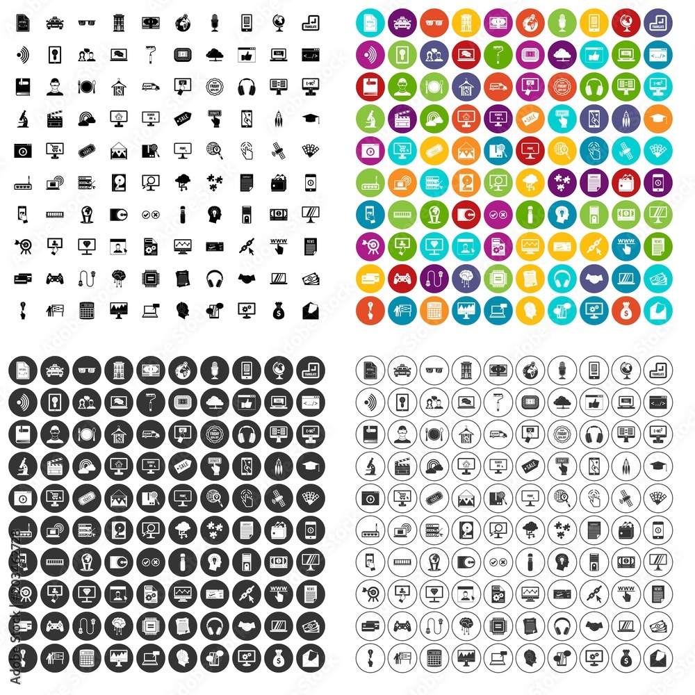 100 website icons set vector in 4 variant for any web design isolated on white 100 website icons set vector in 4 variant for any web design isolated on white