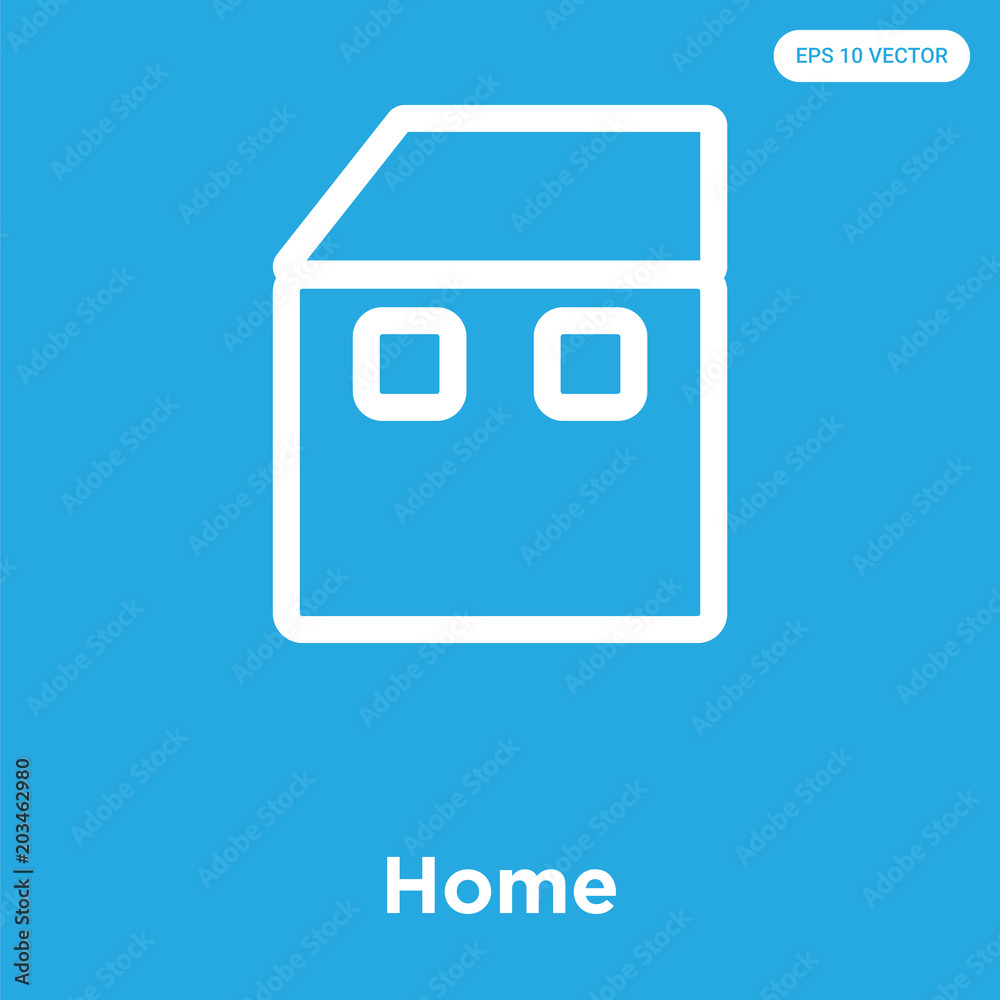 Home icon isolated on blue background Home icon isolated on blue background