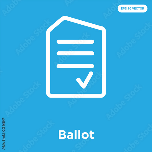 Ballot icon isolated on blue background