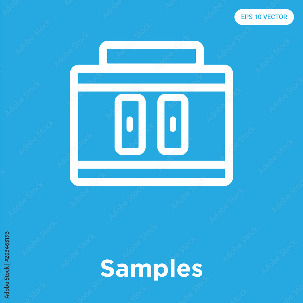 Samples icon isolated on blue background Samples icon isolated on blue background
