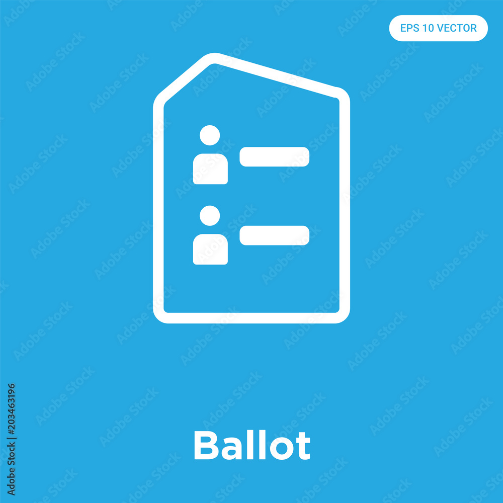 Fototapeta premium Ballot icon isolated on blue background