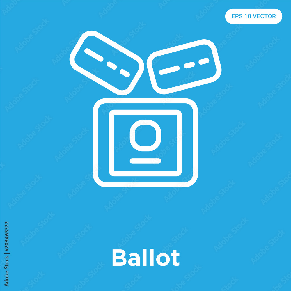 Ballot icon isolated on blue background Ballot icon isolated on blue background