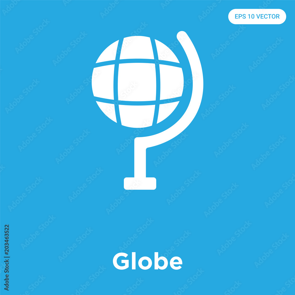 Globe icon isolated on blue background Globe icon isolated on blue background
