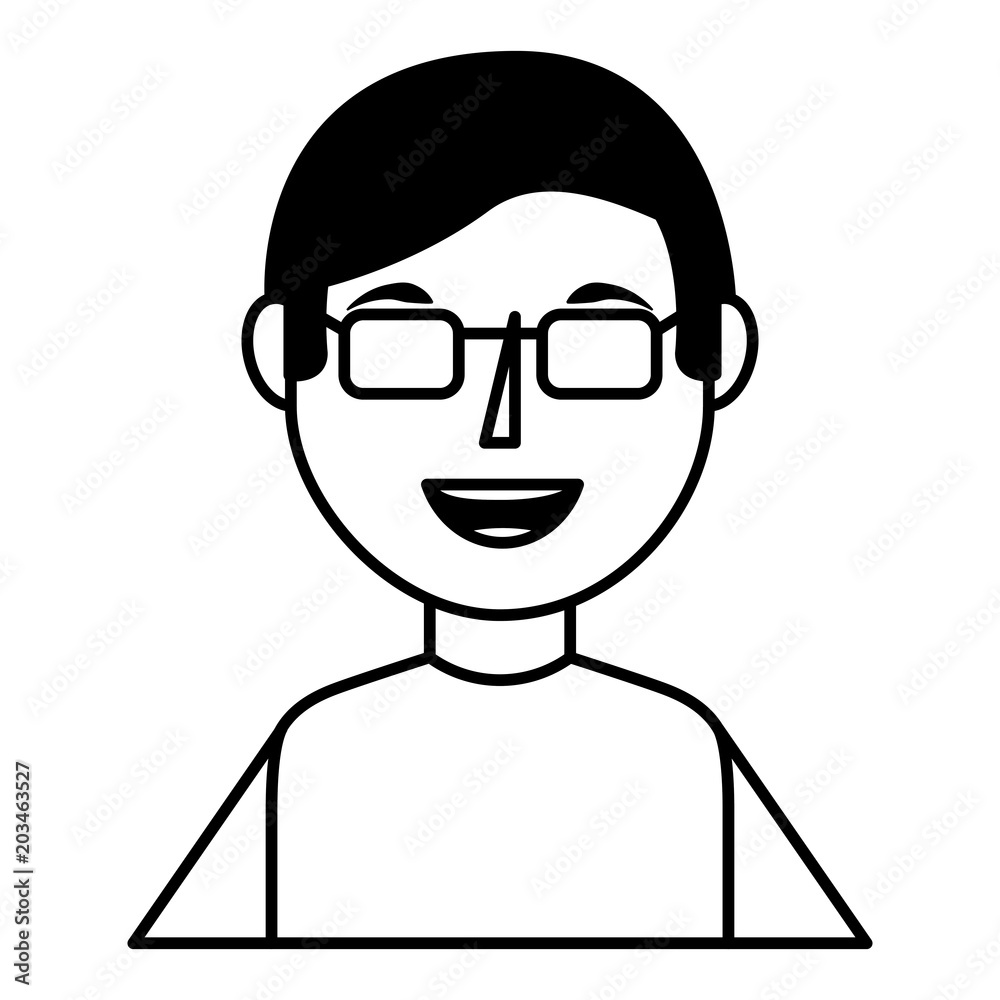 young man portrait character image vector illustration