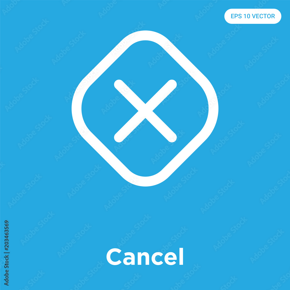 Cancel icon isolated on blue background Cancel icon isolated on blue background