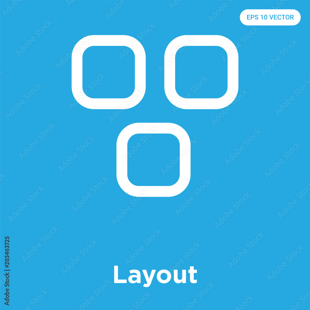 Layout icon isolated on blue background Layout icon isolated on blue background