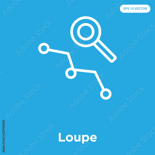 Loupe icon isolated on blue background
