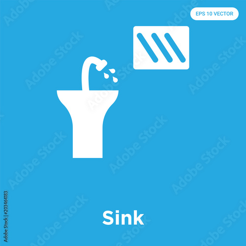 Sink icon isolated on blue background
