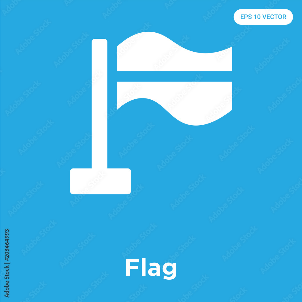 Flag icon isolated on blue background Flag icon isolated on blue background