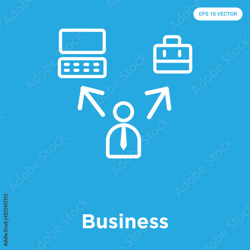 Business icon isolated on blue background