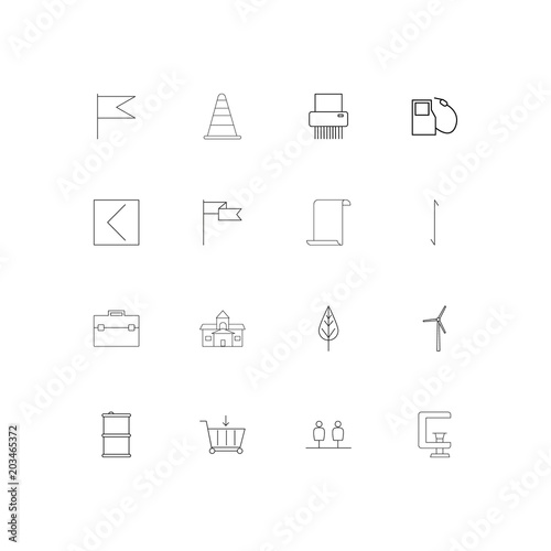 Industry linear thin icons set. Outlined simple vector icons