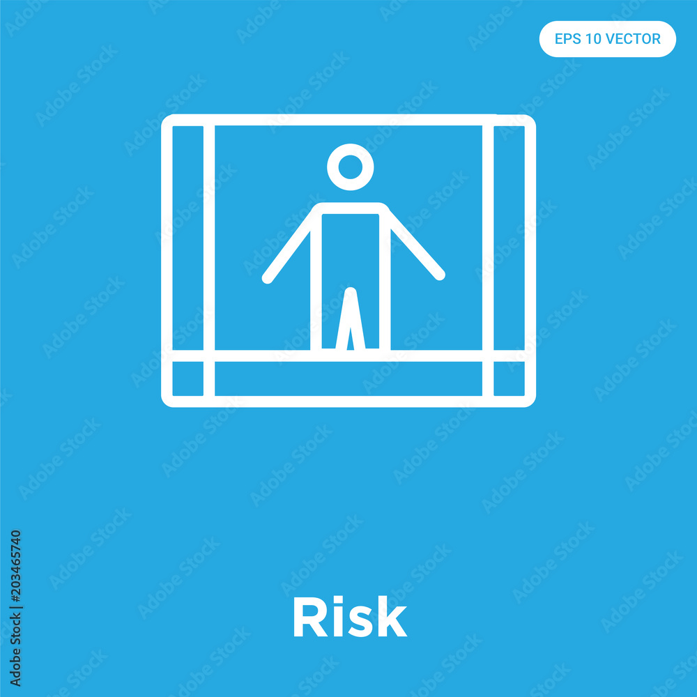 Risk icon isolated on blue background Risk icon isolated on blue background