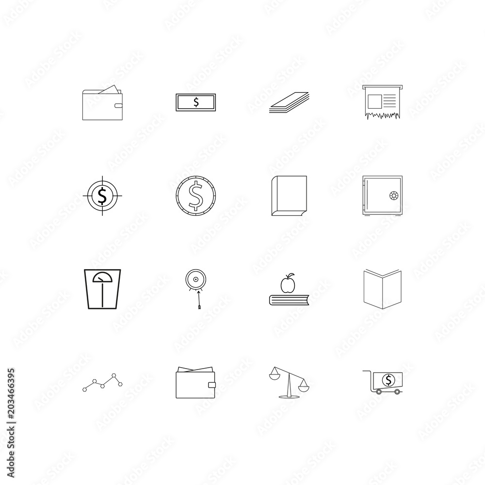 Banking, Finance And Money linear thin icons set. Outlined simple vector icons Banking, Finance And Money linear thin icons set. Outlined simple vector icons