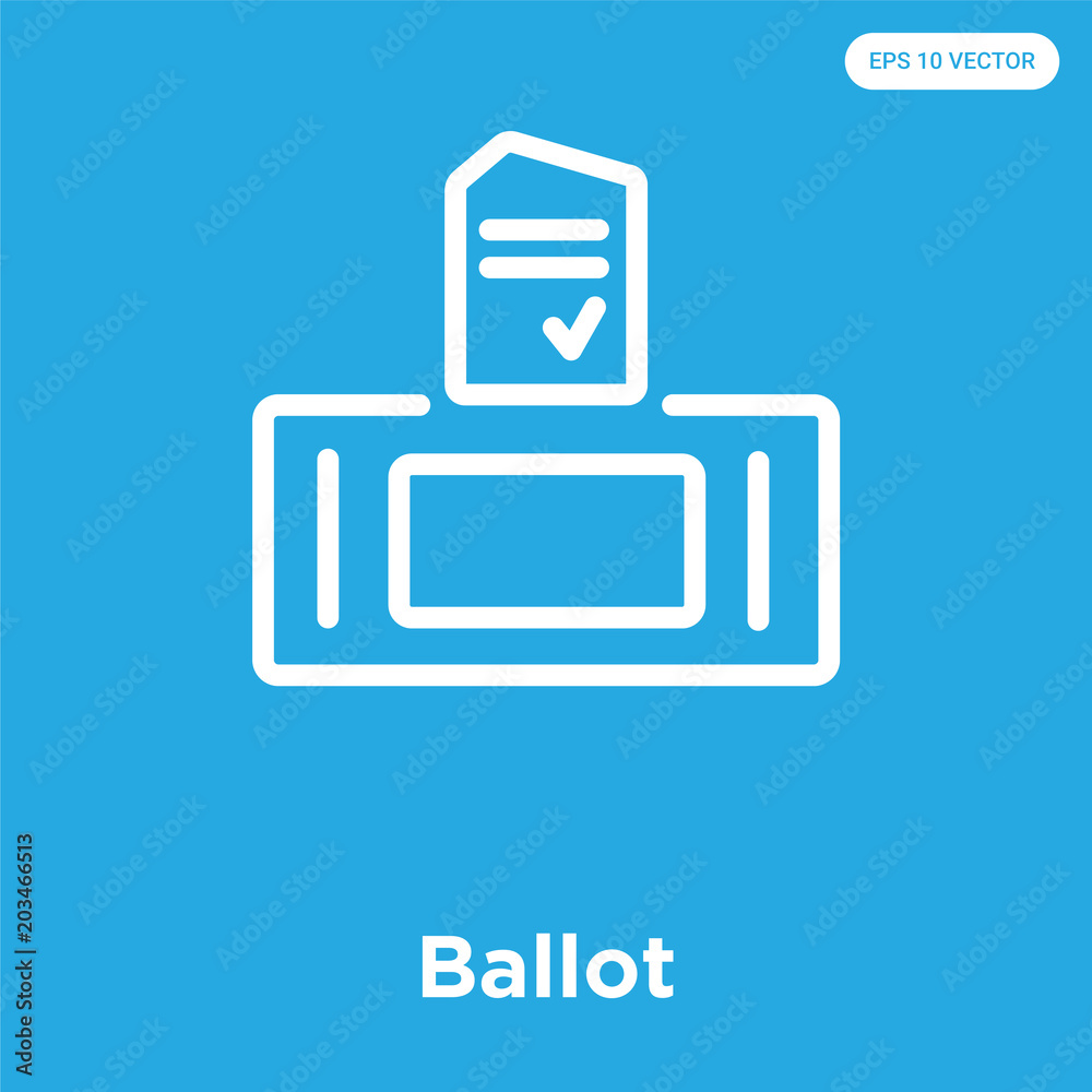 Ballot icon isolated on blue background Ballot icon isolated on blue background