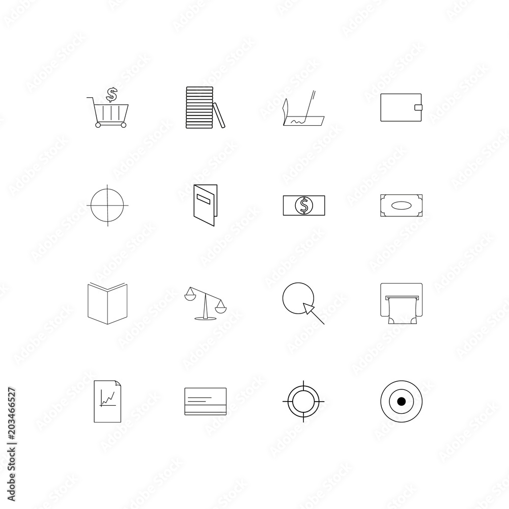Banking, Finance And Money linear thin icons set. Outlined simple vector icons Banking, Finance And Money linear thin icons set. Outlined simple vector icons