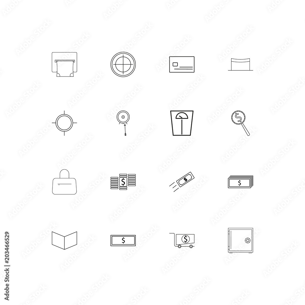 Banking, Finance And Money linear thin icons set. Outlined simple vector icons Banking, Finance And Money linear thin icons set. Outlined simple vector icons