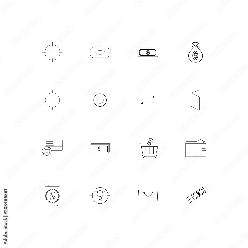 Banking, Finance And Money linear thin icons set. Outlined simple vector icons Banking, Finance And Money linear thin icons set. Outlined simple vector icons