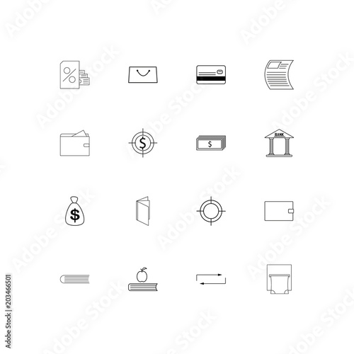 Banking, Finance And Money linear thin icons set. Outlined simple vector icons