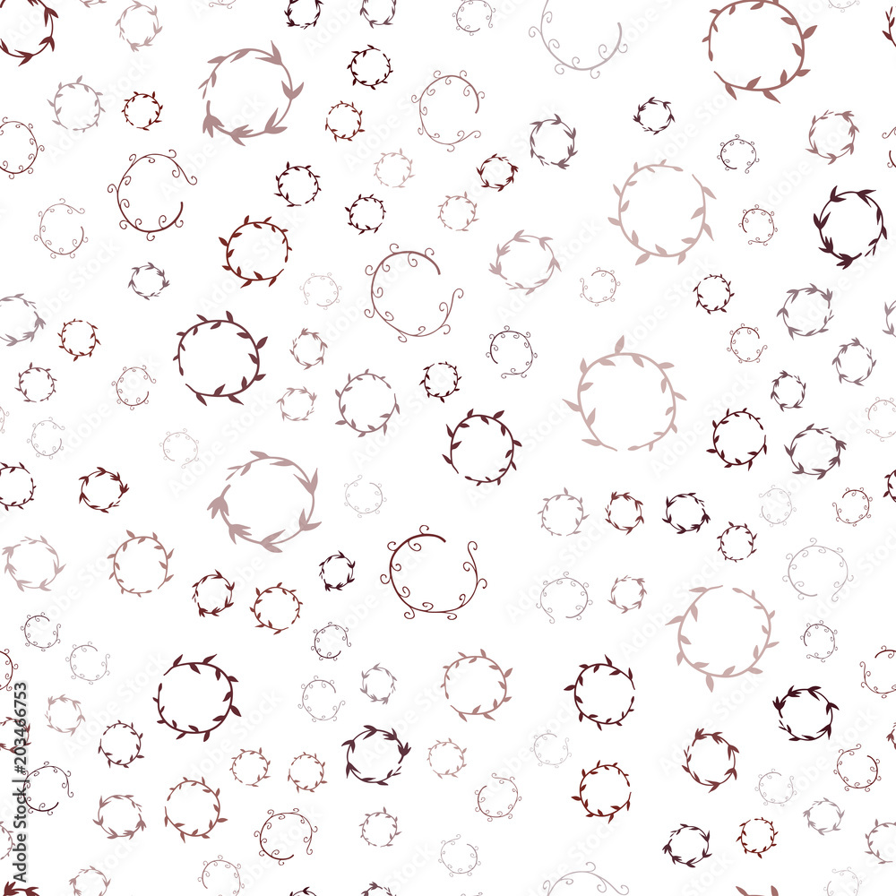 Fototapeta premium Dark Red vector seamless template with circles.